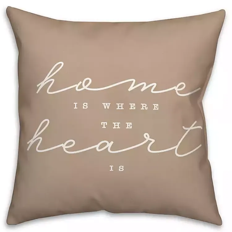Clearance Home is Where the Heart is Indoor/Outdoor Pillow Pillows