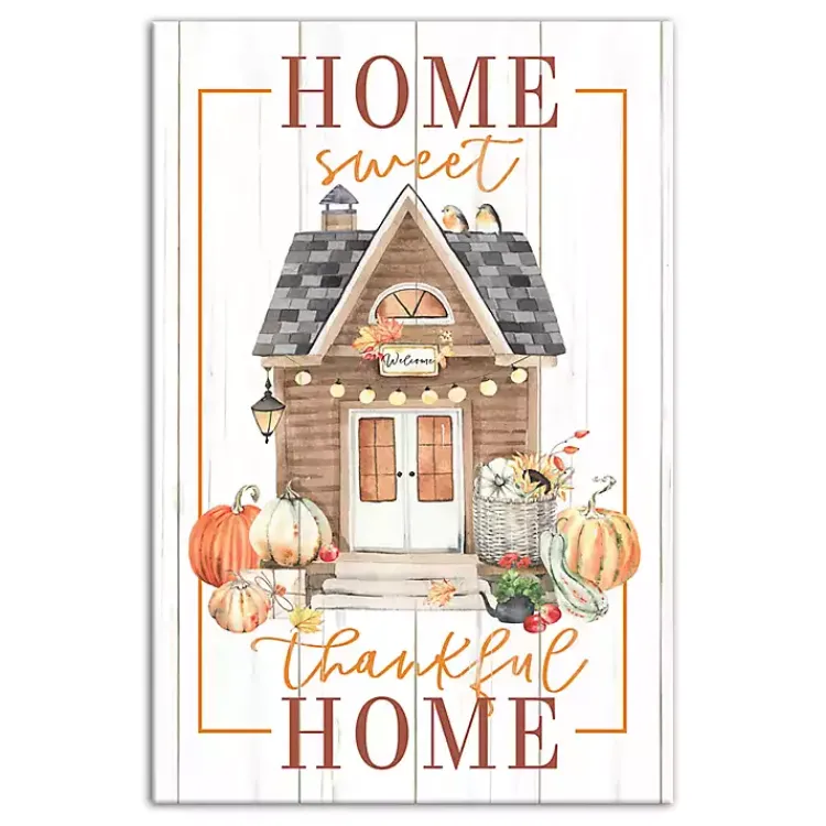 Online Home Sweet Thankful Home Canvas Art Print Fall