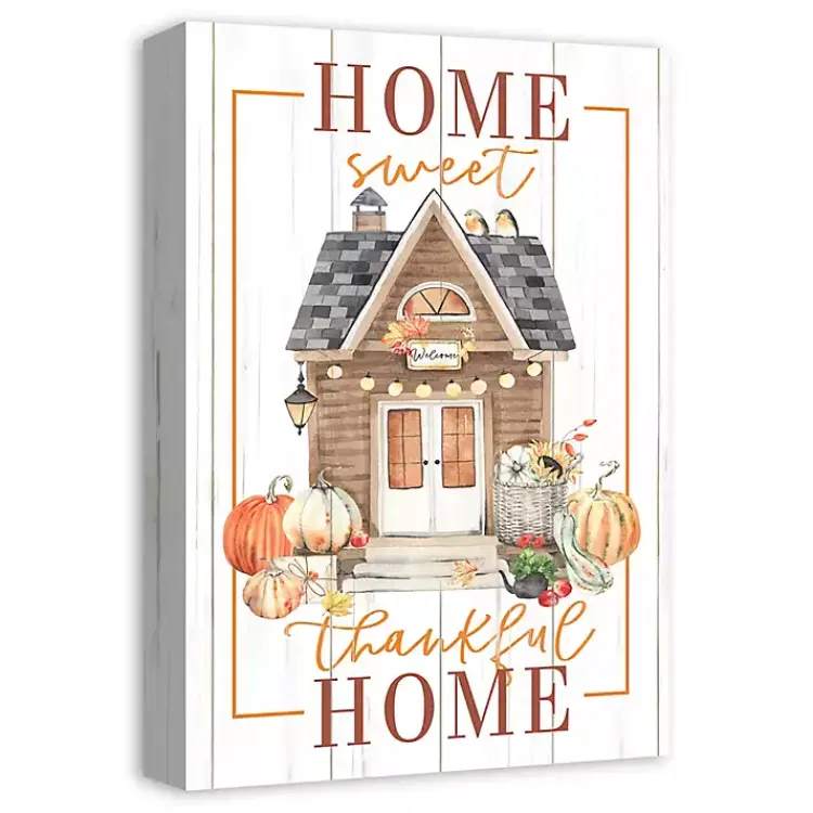 Online Home Sweet Thankful Home Canvas Art Print Fall