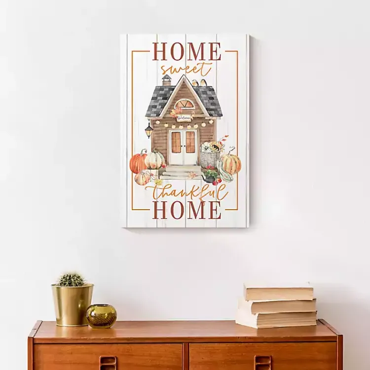Online Home Sweet Thankful Home Canvas Art Print Fall
