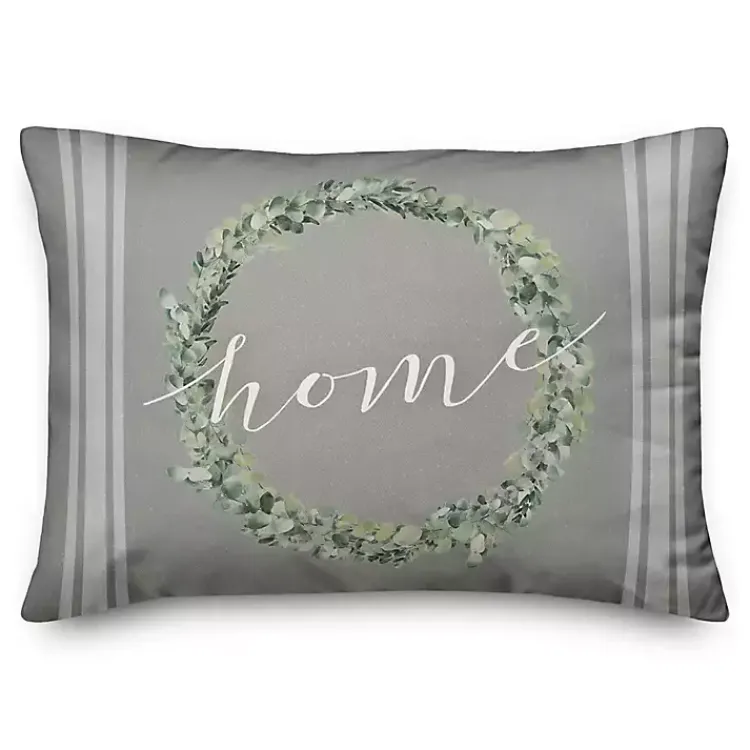 Clearance Home Wreath Indoor/Outdoor Lumbar Pillow Pillows