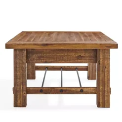 Kirklands Home Coffee Tables|Honey Acacia Wood Coffee Table with Metal Bars Tan