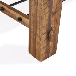 Kirklands Home Coffee Tables|Honey Acacia Wood Coffee Table with Metal Bars Tan