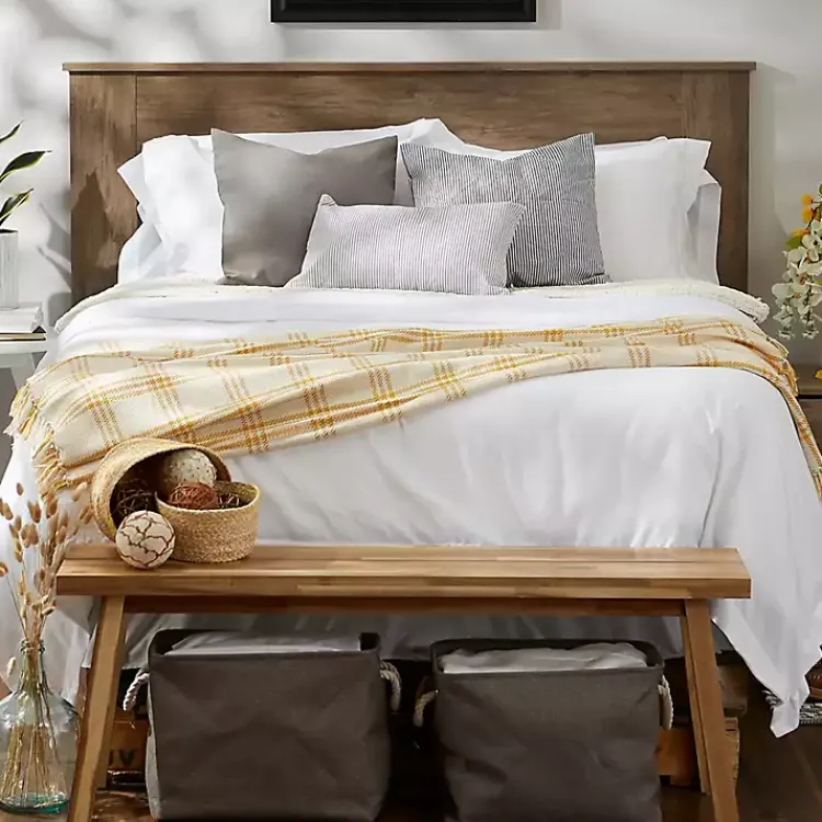 Hot Honey Gold Plaid Fringe Throw Blankets & Throws