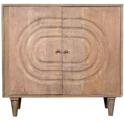Kirklands Home Cabinets & Sideboards|Honey Mango Wood Carved Cabinet