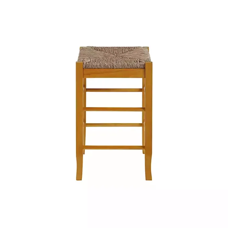 Kirklands Home Bar Stools & Counter Height Stools|Honey Wood and Woven Rush Counter Stool Tan