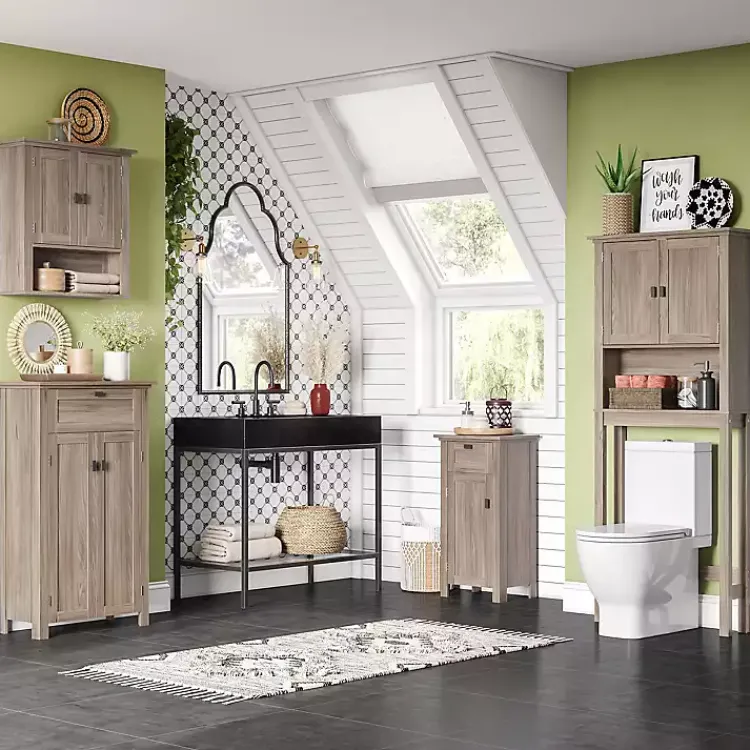 Kirklands Home Shelves|Honey Woodgrain Wall-Mounted Cabinet Tan