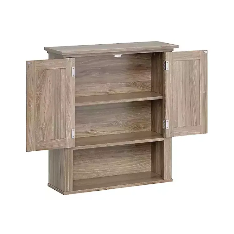 Kirklands Home Shelves|Honey Woodgrain Wall-Mounted Cabinet Tan