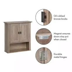 Kirklands Home Shelves|Honey Woodgrain Wall-Mounted Cabinet Tan