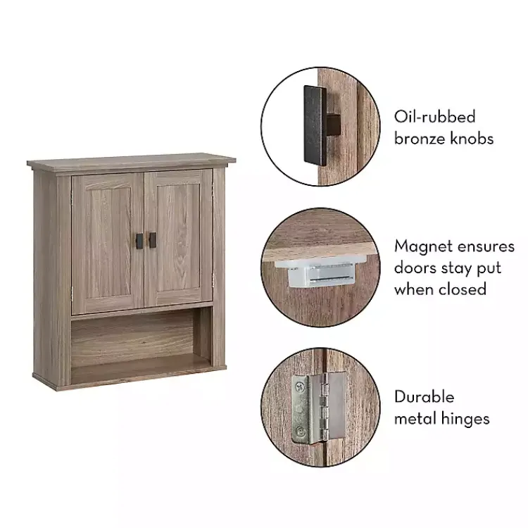 Kirklands Home Shelves|Honey Woodgrain Wall-Mounted Cabinet Tan