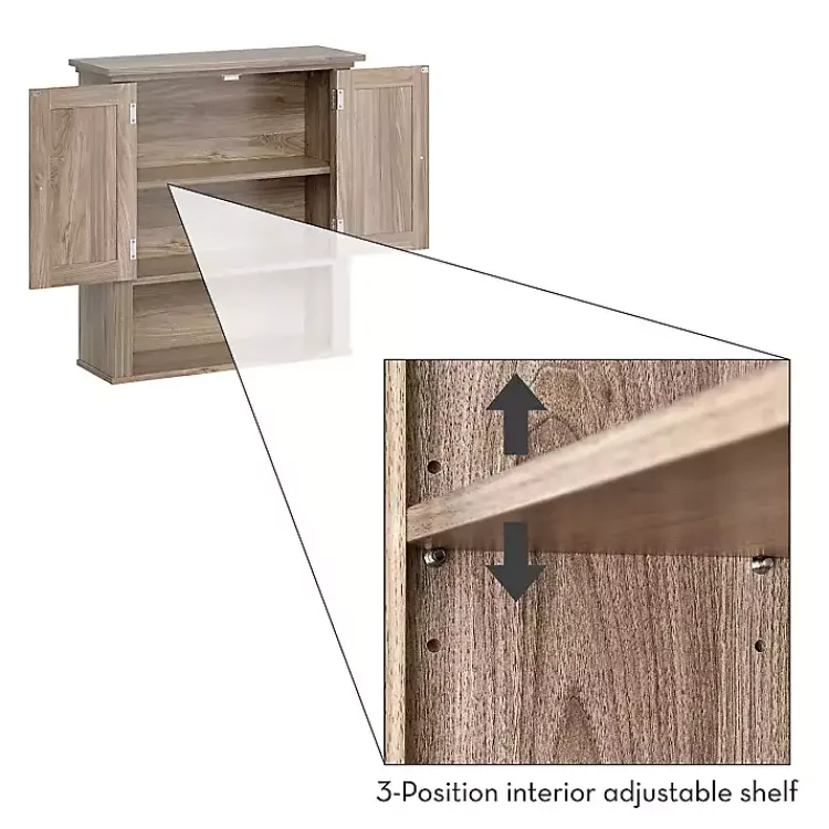 Kirklands Home Shelves|Honey Woodgrain Wall-Mounted Cabinet Tan