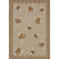 Kirklands Home Outdoor Rugs|Honeycomb Bees Outdoor Area Rug, 5x7