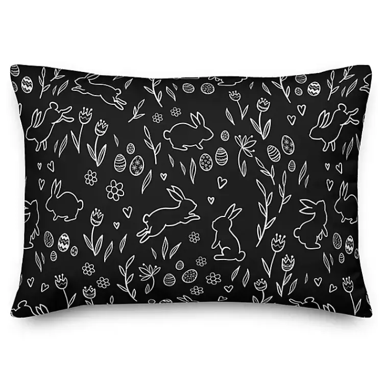 Best Hop On In Bunny Pattern Outdoor Throw Pillow Easter Decorations