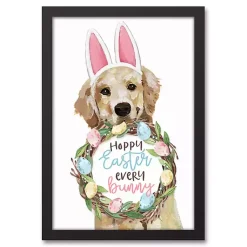 Hot Hoppy Easter Puppy Framed Canvas Print Easter Decorations