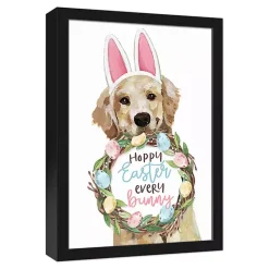 Hot Hoppy Easter Puppy Framed Canvas Print Easter Decorations