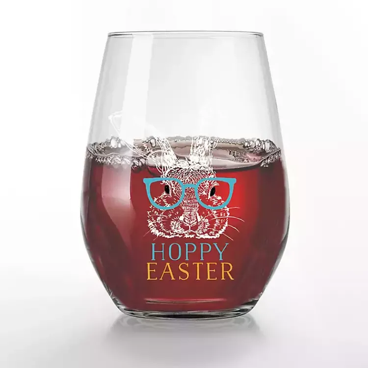 Best Hoppy Easter Stemless Wine Glasses, Set of 2 Easter Decorations