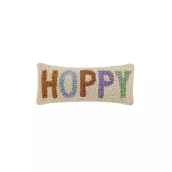 New Hoppy Hooked Wool Lumbar Pillow Easter Decorations