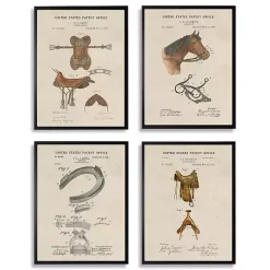 Kirklands Home Framed Art|Horse Patents Framed Art Prints, Set of 4