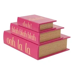 Hot Pink Ooh La La Book Boxes, Set of 3 Baskets & Boxes