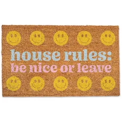 Kirklands Home Doormats|House Rules: Be Nice or Leave Coir Doormat