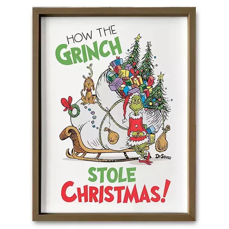 New How the Grinch Stole Christmas Framed Wall Plaque Christmas Art & Wall Decor