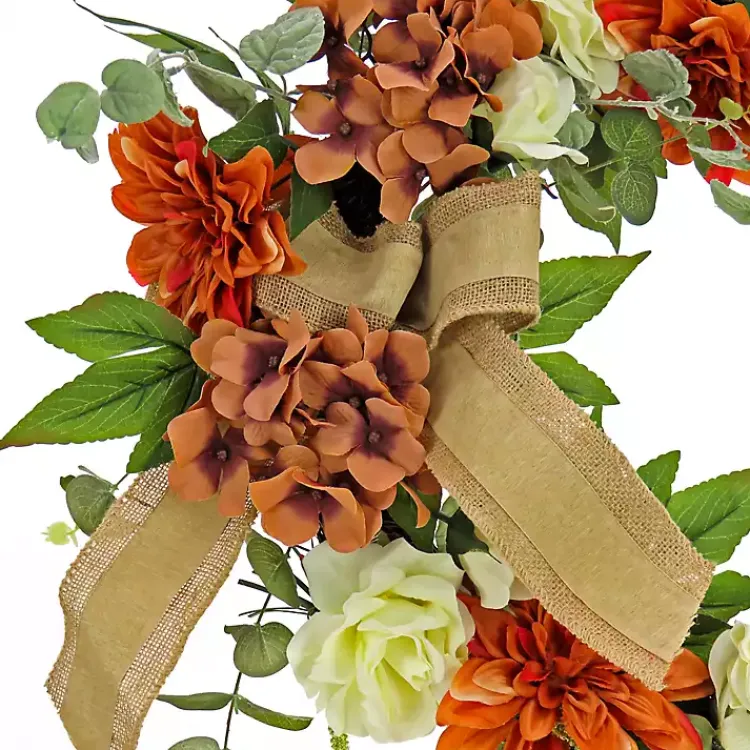 Discount Hydrangeas and Roses Harvest Wreath Wreaths