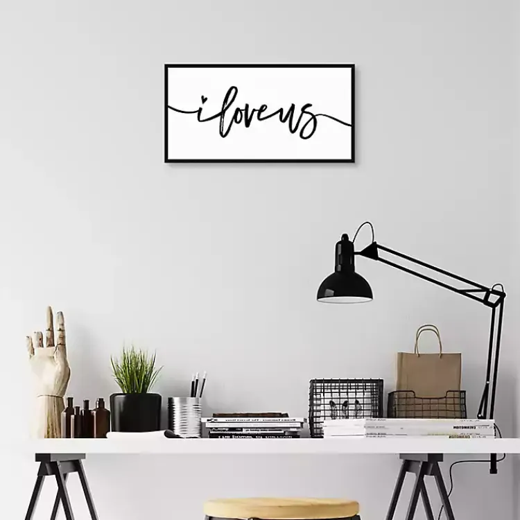 Kirklands Home Wall Quotes & Signs|I Love Us Framed Canvas Art Print, 25x13 in.