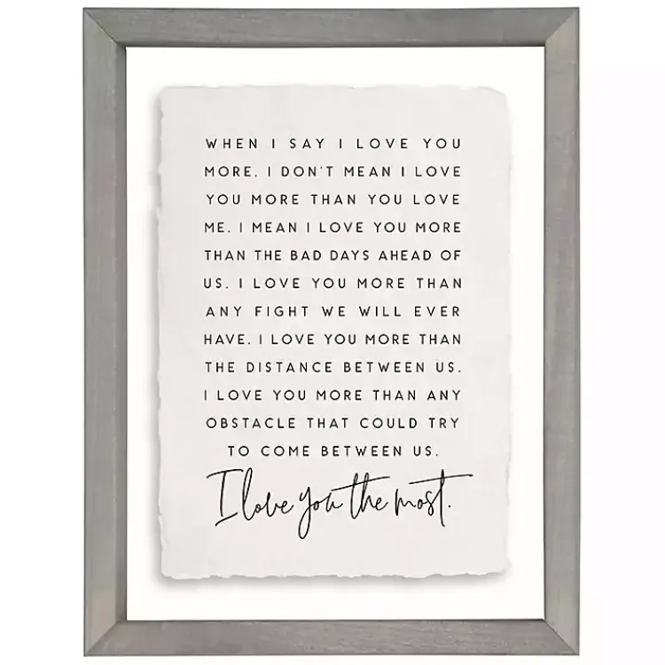 Kirklands Home Wall Quotes & Signs|I Love You Most Framed Wall Plaque