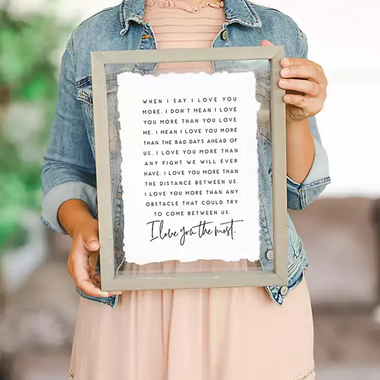Kirklands Home Wall Quotes & Signs|I Love You Most Framed Wall Plaque