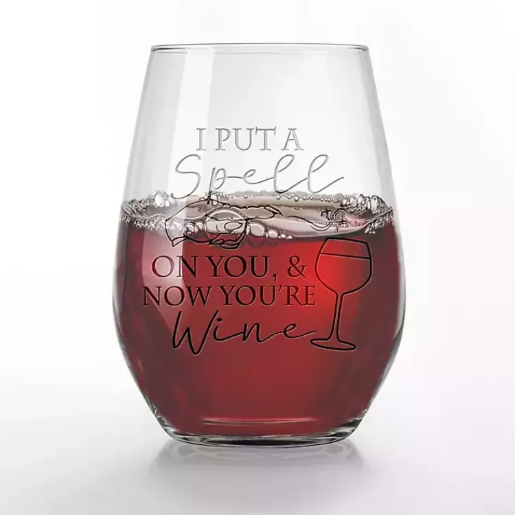 Kirklands Home Glassware & Drinkware|I Put a Spell On You Halloween Glasses, Set of 2 Clear