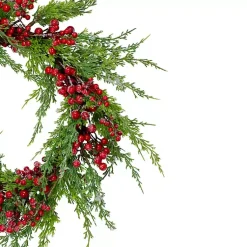 New Iced Red Berries and Cedar Wreath Christmas Wreaths