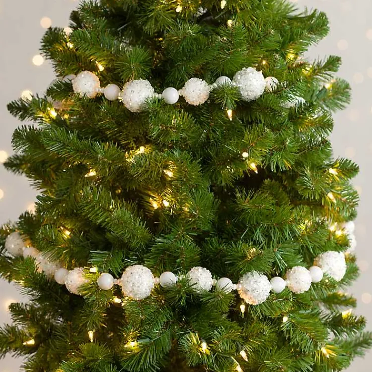 Sale Iced Orb Beaded Garland Christmas Tree Decorations