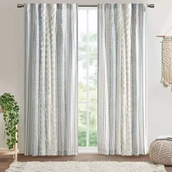 Kirklands Home Curtains & Drapes|Imani Chenille Stripe Curtain Panel, 84 in. Blue