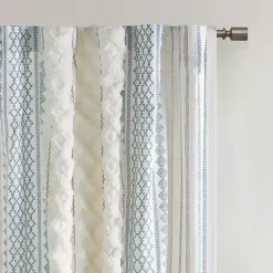 Kirklands Home Curtains & Drapes|Imani Chenille Stripe Curtain Panel, 84 in. Blue