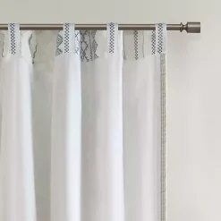 Kirklands Home Curtains & Drapes|Imani Chenille Stripe Curtain Panel, 95 in. Blue