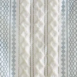 Kirklands Home Curtains & Drapes|Imani Chenille Stripe Curtain Panel, 95 in. Blue