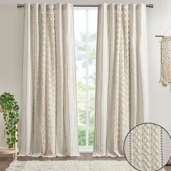 Kirklands Home Curtains & Drapes|Imani Cream Chenille Stripe Curtain Panel, 84 in. Ivory
