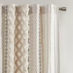 Kirklands Home Curtains & Drapes|Imani Cream Chenille Stripe Curtain Panel, 84 in. Ivory