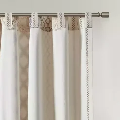 Kirklands Home Curtains & Drapes|Imani Cream Chenille Stripe Curtain Panel, 84 in. Ivory