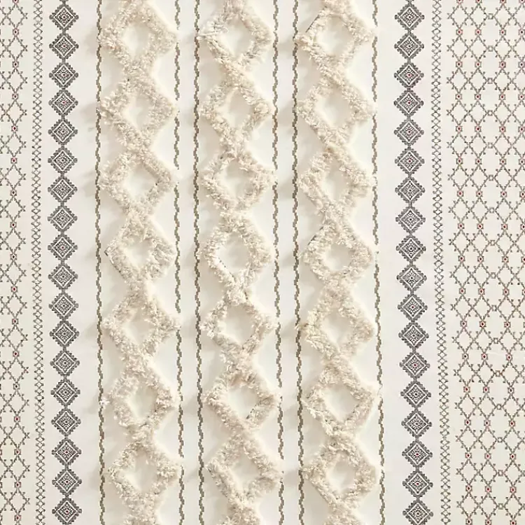 Kirklands Home Curtains & Drapes|Imani Cream Chenille Stripe Curtain Panel, 84 in. Ivory