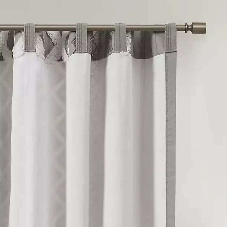 Kirklands Home Curtains & Drapes|Imani Chenille Stripe Curtain Panel, 84 in. Gray