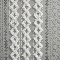 Kirklands Home Curtains & Drapes|Imani Chenille Stripe Curtain Panel, 84 in. Gray