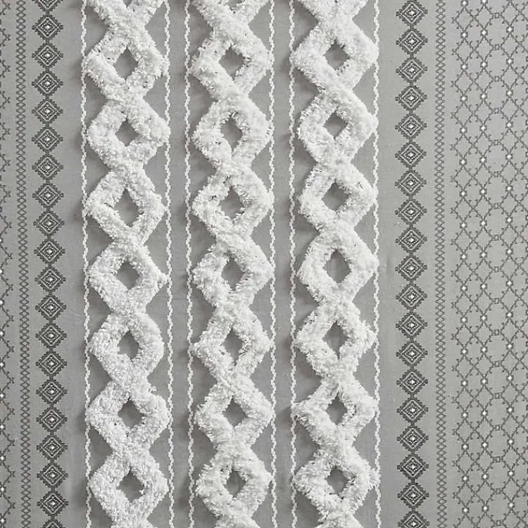 Kirklands Home Curtains & Drapes|Imani Chenille Stripe Curtain Panel, 84 in. Gray