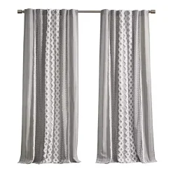 Kirklands Home Curtains & Drapes|Imani Chenille Stripe Curtain Panel, 95 in. Gray