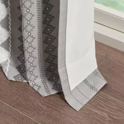 Kirklands Home Curtains & Drapes|Imani Chenille Stripe Curtain Panel, 95 in. Gray