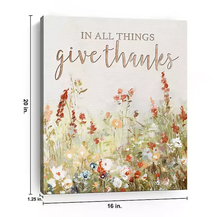 Sale In All Things Give Thanks Canvas Art Print Fall