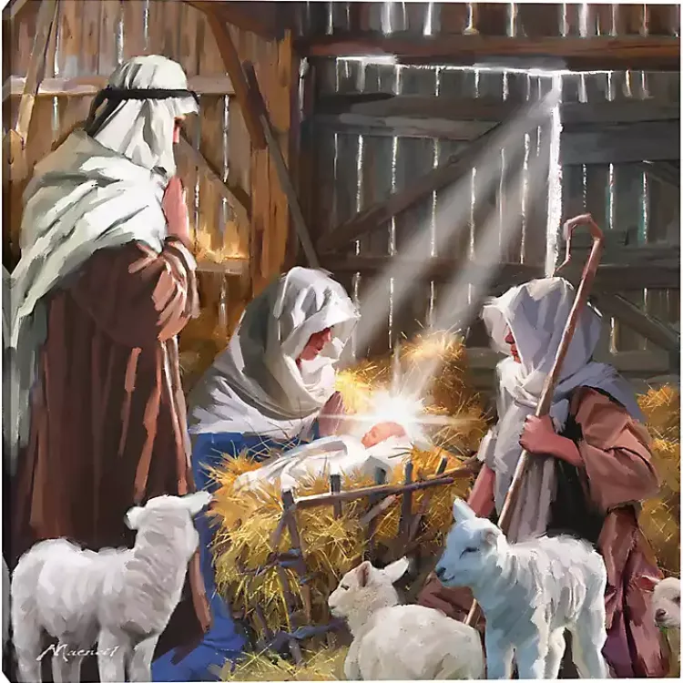 Best In The Manger Christmas Canvas Art Print Christmas Art & Wall Decor