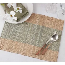 Kirklands Home Table Linens|Indigo Banded 4-pc. Placemat Set