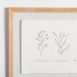 Kirklands Home Wall Quotes & Signs|Inhale Exhale Floral Wall Plaque White