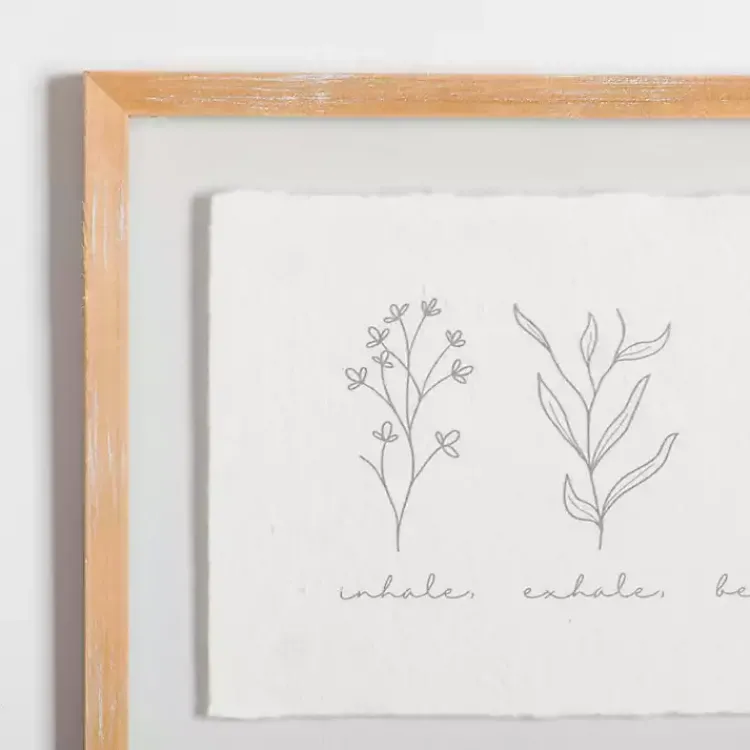 Kirklands Home Wall Quotes & Signs|Inhale Exhale Floral Wall Plaque White